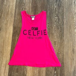 Hot pink Celfie tank top